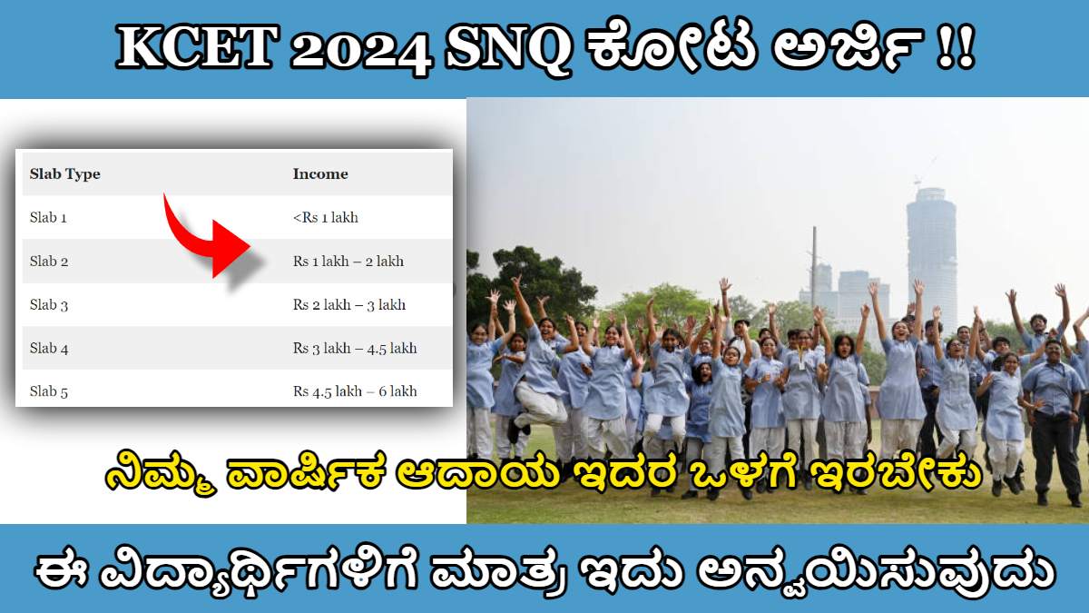 KCET 2024 SNQ Quota Application