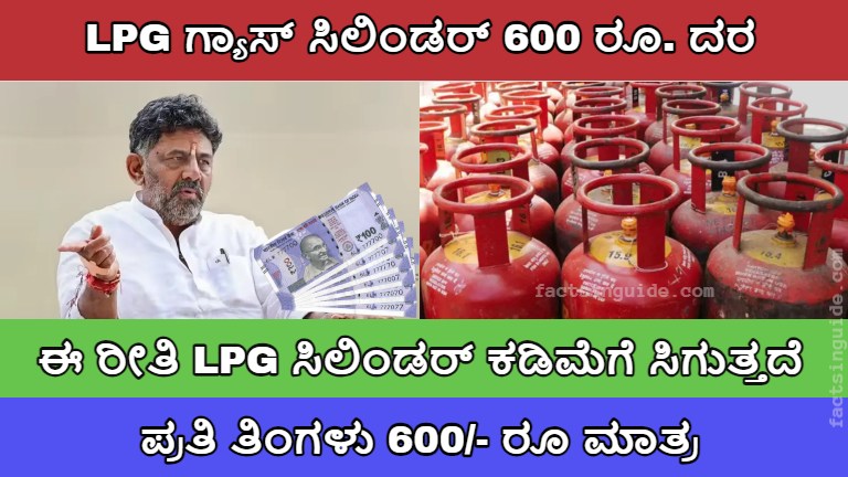 LPG ಗ್ಯಾಸ್ ಸಿಲಿಂಡರ್ ಇದ್ದಲ್ಲಿ 600 ರೂ. ಮಾತ್ರ